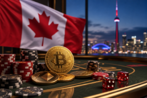 Canadian player comparing crypto casino options on a laptop